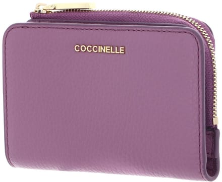 COCCINELLE Leren portemonnee Metallic Soft Wallet Jellyfish paars