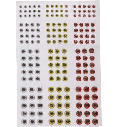 183 stuks gemengde maat 3/4/5/6mm viskunstaasogen voor vliegbinden jigs knutselpoppen white