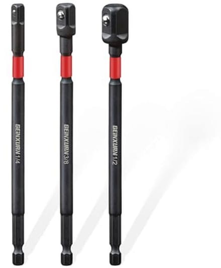 Steeksleuteladapterset voor verschillende formaten 1/4" 3/8" 1/2" - 3 Stuks