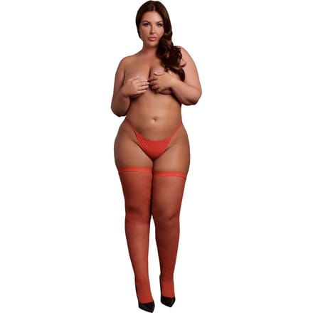 Le Desir- Glimmende kousen tot de dijen - Plus Size
