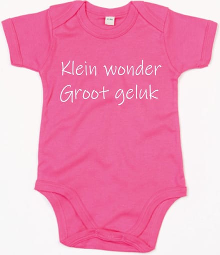 Rompertje Klein Wonder Groot Geluk-Fuchsia-12-18 Maanden