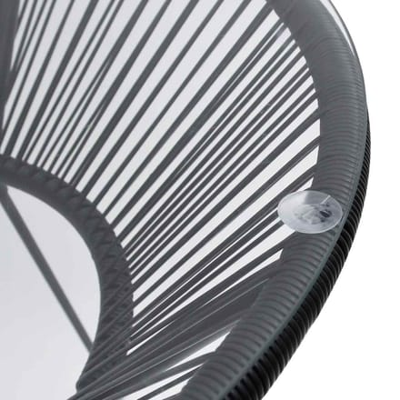 vidaXL - Tuintafel - Ø70x74 - cm - rattan - en - glas - zwart