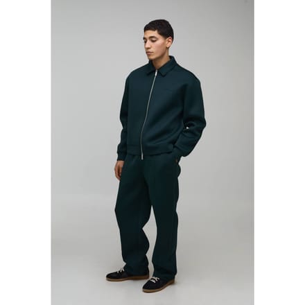 Regular Fit Scuba Harrington Jacket & Trouser Set | Forest | Size Medium