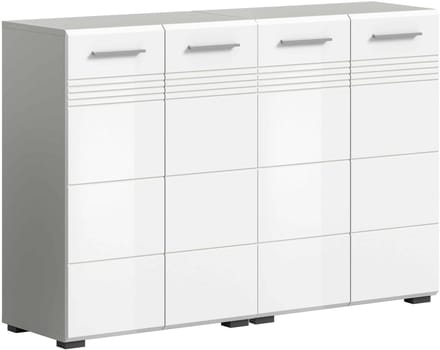 Copa badkamercombinatie wit hoogglans MDF TZ lichtgrijs NB - 30x120x80cm