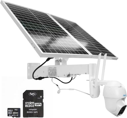 Beveiligingscamera met Solar - PTZ Camera - Buitenbewaking - 4G en WiFi Connectie - 2MP Resolutie - Wit