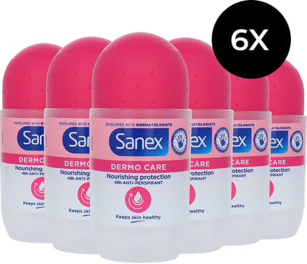 Sanex Dermo Care Roll-on Deodorant - 6 x 50 ml