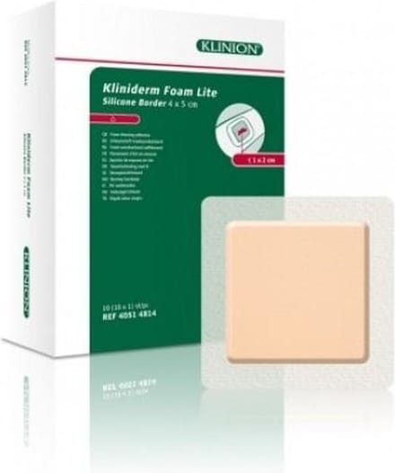 Kliniderm Foam Silicone Lite schuimverband met Border 4x5cm Klinion