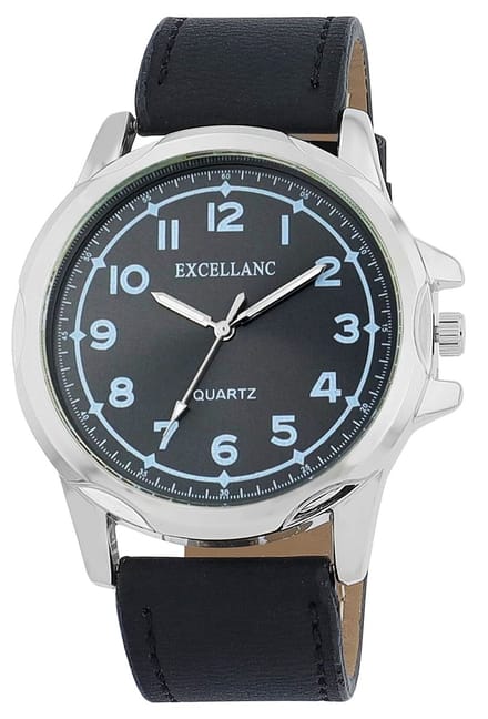 EXCELLANC Herenhorloge lederimitatie Mineralglas