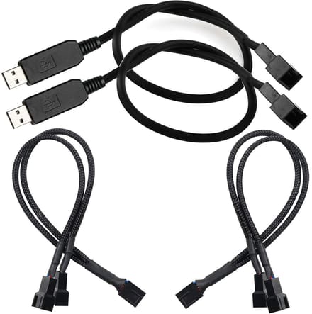Kabel 5v-12v converterend voor fan, 2x 4-Pin/3-Pin_splitter