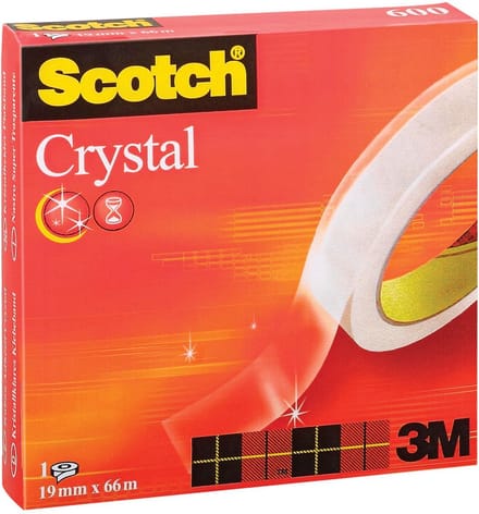 Plakband Scotch Crystal 600 19mmx66m transparant | 12 stuks