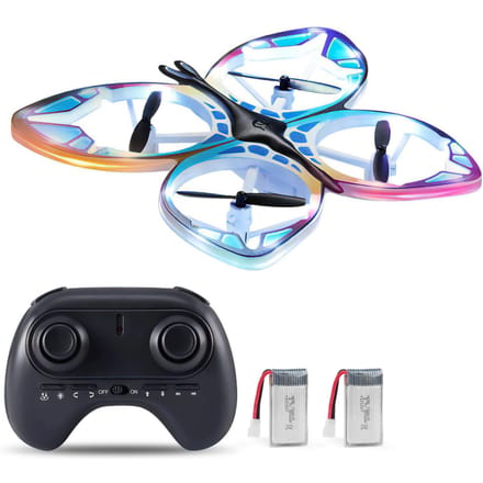 Mini Drone voor kinderen Afstandsbediening Drone met kleurrijk licht 3D Flip, Headless-modus, Hoogtebehoud 2 battery
