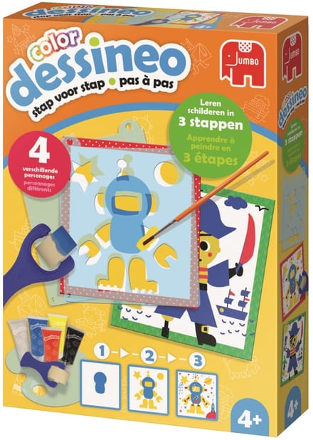 Dessineo Color schilderen met sjablonen Personages