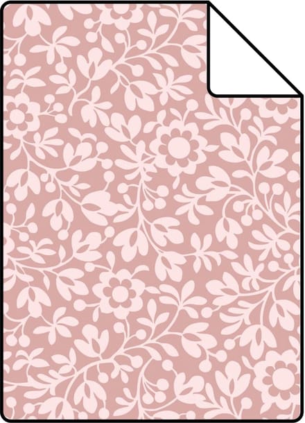 Proefstaal ESTAhome behang bloemetjes licht roze - 26.5 x 21 cm - 131674-S