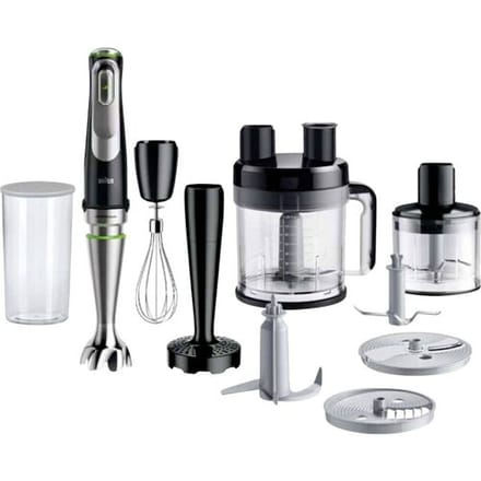 Braun MultiQuick 9 MQ9187XLI – Staafmixer met XL foodprocessor, hakmolen en pureervoet, ActiveBlade technologie en iMode bediening, SplashControl antispatvoet en PowerBell Plus, Zwart, 1200 W