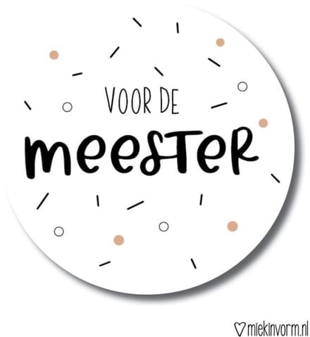 10x Sticker Meester Confetti