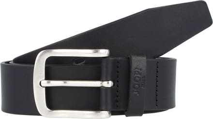 JOOP! Leren Riem Jeans Belt 4,0 CM W90 Black-Silver Zwart