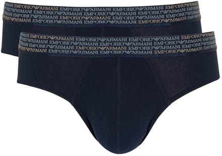 Emporio Armani All Over Logo Elastic Slips 2 Eenheden Blauw M Man