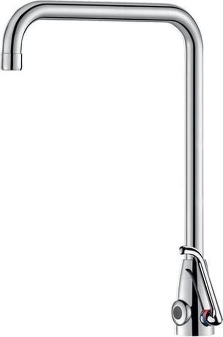 Delabie Tempomatic Mix Pro Wastafelmngkrn M3/8" Batt. 6V Draaib Uitloop