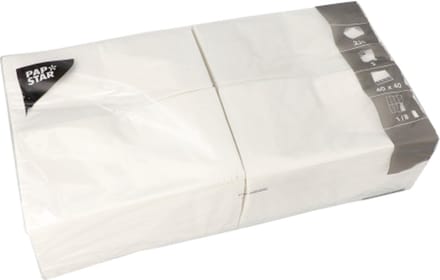 250 Servetten, 2-laags 1/8 vouw 40 cm x 40 cm wit
