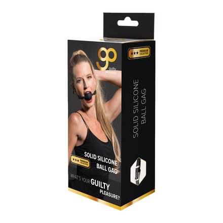 GP PREMIUM SOLID SILICONE BALL GAG Zwart.
