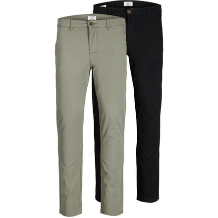 JACK&JONES Heren Multi-Pack Broek, Marco Piped Pockets Low Rise Chinos, 2 Pack