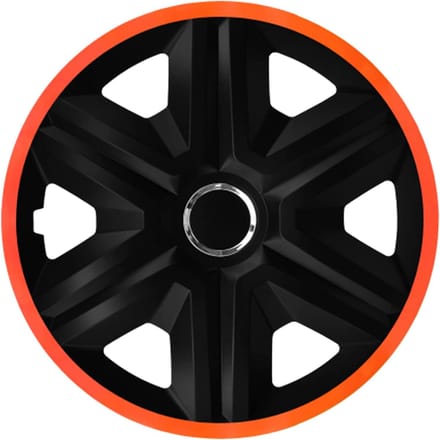 NRM - Wieldoppen 15" Fast Lux - Set van 4 stuks - Oranje / Zwart