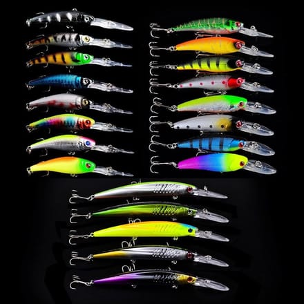 Visaas Set met Opbergdoos - Visspullen voor Zoet- en Zoutwater, Spinnerbaits, Crankbaits en Haakjes