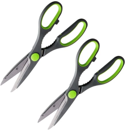 Set van 2 Keukenscharen met flesopener Nirosta