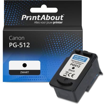 PrintAbout Inktcartridge PG-512 Zwart Hoge capaciteit geschikt voor Canon