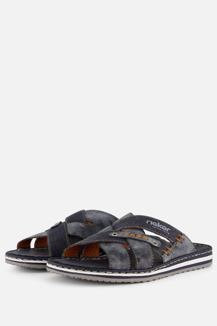 Rieker Slippers blauw Synthetisch - Maat 43