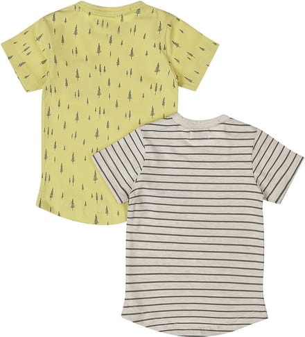 Dirkje-Jongens 2 pack t-shirt ss-Light yellow