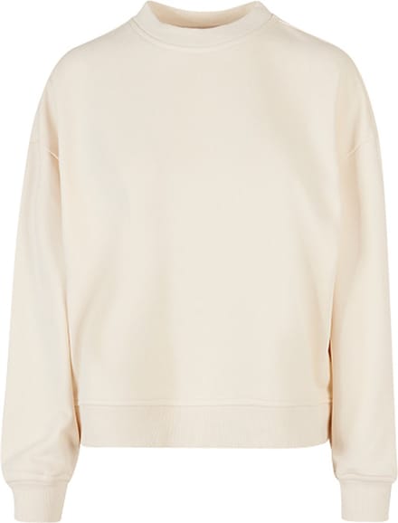 Build your Brand Ladies Oversized Crewneck Sweatshirt BY212 - WHITE SAND - M