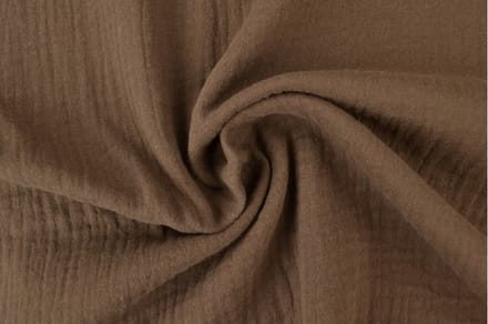 Mousseline stof - 1 meter - Per meter - Bruin - 135cm breed