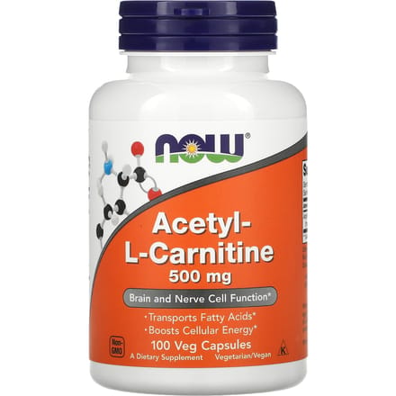 Now Foods - Acetyl-L-Carnitine 500 mg - 100 Vegicaps