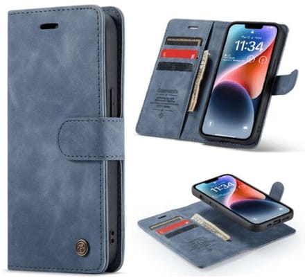Cityhoesje - Bookcase 2-in-1 hoesje TPU â“ iPhone 14 Plus-15 Plus - Donker Grijs