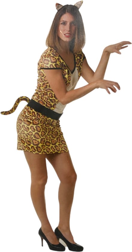 Panter Verkleedset Dames – Jurk met Oortjes en Staart – Maat M