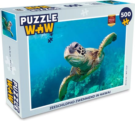 Puzzel Zeeschildpad zwemmend in Hawai - Legpuzzel - Puzzel 500 stukjes