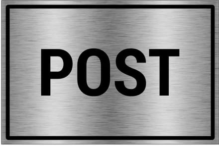 Post bord - gecoat brushed aluminium - grijs zwart | 30 x 20 cm