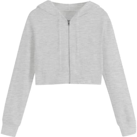 Miso Dames/Dames Relaxed Fit Crop Hoodie (Grijs)