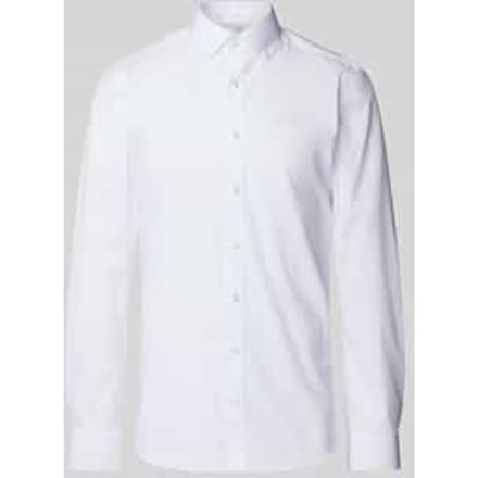 OLYMP Level 5 body fit overhemd - wit met button-down kraag - Strijkvriendelijk - Boordmaat: 44