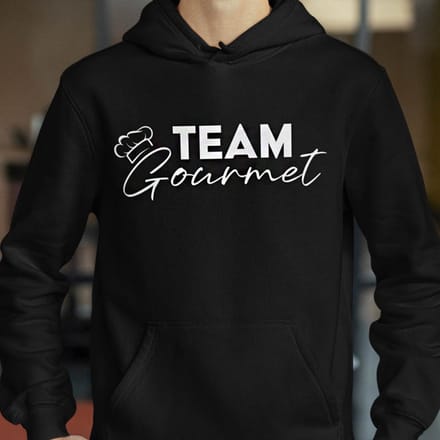 Foute Kerst Hoodie Zwart Team Gourmet - Chef’s Hat M