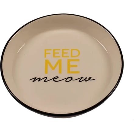 Duvoplus - Voerbak - Kat - Eetkom Stone Feed Me Meow Ø13,8cm - 180ml Zwart - 1st