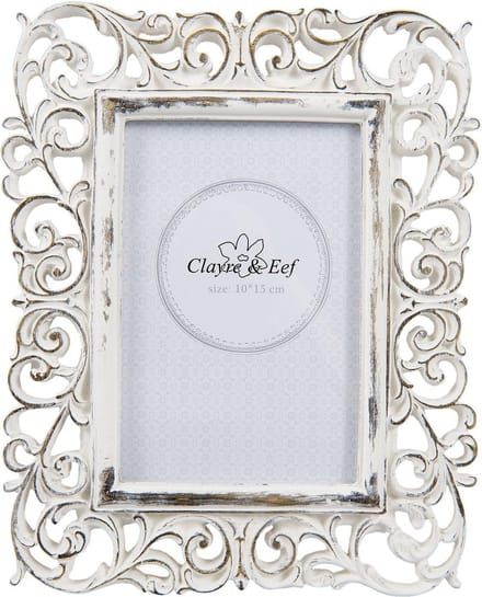 Clayre & Eef Fotolijst 10x15 cm Wit Kunststof