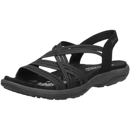 Skechers Reggae Slim - Simply Stretch Dames Sandalen - Black - Maat 39