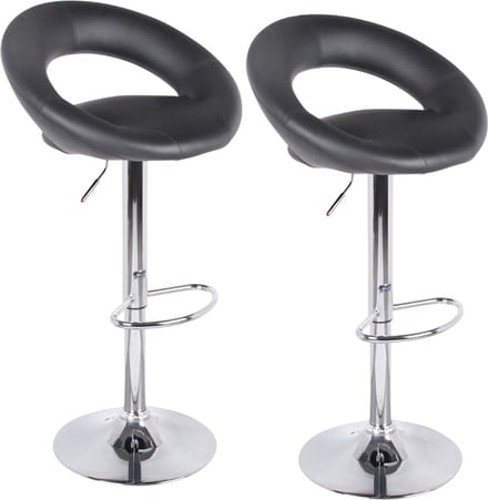 "WE LOVE" SET VAN 2 BARSTOELEN IN ZWART PU