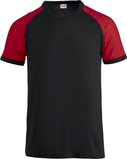 Clique Raglan-T 029326 - Zwart/ Rood - M