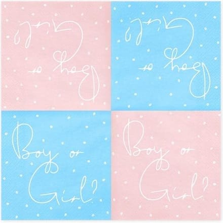 Servetten Roze/Blauw met Boy or Girl?