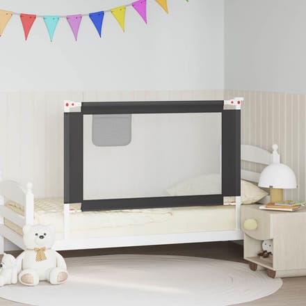 Barrière de Sécurité pour Lit d'Enfant Gris Foncé 120 x 25 cm Tissu