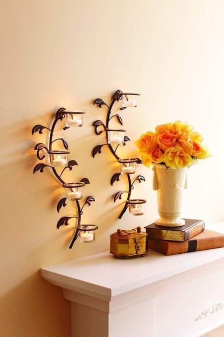 N3 Collecties 2 delige decoratieve wandkandelaar