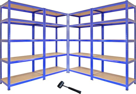 T-rax 4x stellingkasten - blauw - 90x45x180 cm - 280kg per plank